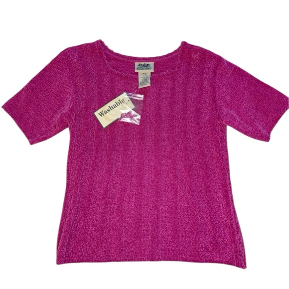 Northern Reflections Pink Short Sleeve Knit Top - Picture 1 of 4